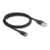 Delock - USB-Ladekabel - USB (M) zu Anschluss (magnetisch) - USB 2.0 - 5 V - 3 A - 1 m - Schwarz