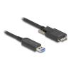 Delock - USB-Kabel - Micro-USB Typ B (M) schraubbar zu USB Typ A (M) - USB 2.0 - 900 mA - 10 m - bis zu 10 Gbps Datentransferrate - Schwarz