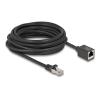 Delock - Netzwerkverlängerungskabel - RJ-45 (M) zu RJ-45 (W) - 7.5 m - 6 mm - S / FTP - CAT 6a - halogenfrei, ohne Haken - Schwarz