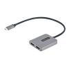 StarTech.com 2-Port USB-C auf HDMI Adapter, MST Hub / Splitter, 4K 60Hz - Videoadapter - USB-C männlich zu HDMI weiblich - Grau