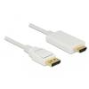 Kabel DisplayPort 1.2 Stecker > HDMI-A Stecker 3 m weiß 4K Delock