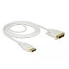 Kabel DisplayPort 1.2 Stecker > DVI 24+1 Stecker 2 m weiß Delock