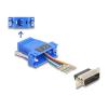 Delock Assembly Kit - Serieller Adapter - 15 pin D-Sub (DB-15) (M) schraubbar zu RJ-12 (6-polig) (W) - einzeln zuweisbare serielle Schnittstelle - Blau