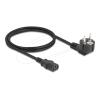 Delock - Stromkabel - power CEE 7 / 7 gewinkelt zu power IEC 60320 C13 - 250 V - 6 A - 1 m - Schwarz