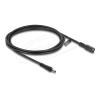 Delock - Spannungsversorgungs-Verlängerungskabel - DC Buchse 2.1 x 5.5 mm (M) zu DC Buchse 2.1 x 5.5 mm (W) Bajonettverschluss - 12 - 24 V - 2 m - Schwarz