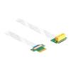 Delock Riser Karte PCI Express x1 Stecker zu x1 Slot 90 Grad gewinkelt mit FPC Kabel 15 cm