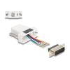 Delock Assembly Kit - Serieller Adapter - 15 pin D-Sub (DB-15) (M) schraubbar zu RJ-12 (6-polig) (W) - einzeln zuweisbare serielle Schnittstelle - weiß