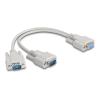 Delock - Serieller Splitter - DB-9 (W) zu DB-9 (M) - 30 cm - Daumenschrauben - beige