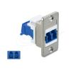 Delock - Netzwerkkoppler - LC Single-Modus (W) Paneel montierbar zu LC Single-Modus (W) - Glasfaser - Duplex - Silber, Blau, weiß