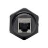 Eaton Tripp Lite Series RJ45 Bulkhead Coupler for Cat5 / Cat6, Female to Female, Shielded, Industrial, Dust Cap - IP68, TAA - Modularer Einschub (Kopplung) - Außenbereich - CAT 6 - RJ-45 - Schwarz - TAA-konform