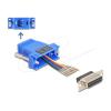 Delock - Serieller Adapter - 15 pin D-Sub (DB-15) (W) zu RJ-12 (W) - Daumenschrauben - Blau