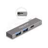 Delock - Hub - schlank, 5 Gbps, mit USB Typ-C - 1 x USB-C + 2 x USB - Desktop