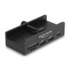 Delock Externer USB 5 Gbps Hub mit 2 x USB Typ-A, 1 x USB-C und SD + Micro SD Slot mit Feststellschraube