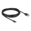 Delock - USB-Kabel - Micro-USB Typ B (M) umkehrbar zu USB (W) umkehrbar - USB 2.0 - 5 m - einfache USB - Schwarz