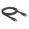 Delock - Hohe Geschwindigkeit - HDMI-Kabel mit Ethernet - HDMI männlich zu HDMI männlich - 1 m - Schwarz - 8K60Hz (7680 x 4320) Unterstützung, bis zu 48 Gbps Datenübertragungsrate, flaches Kabel