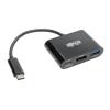 Tripp Lite USB C to HDMI Adapter w / USB-A Hub and PD Charging - USB 3.1, Thunderbolt 3 Compatible, 4K x 2K @ 30 Hz, Black USB Type C, USB-C - Dockingstation - USB-C 3.1 / Thunderbolt 3 - HDMI