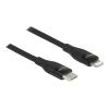 Delock - Lightning-Kabel - USB-C männlich zu Lightning männlich - 1 m - Schwarz - unterstützt Stromversorgung