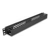 Delock 19 Zoll 1 HE Kabelmanagement Rangierpanel mit 2 Öffnungen Metall / Kunststoff schwarz
