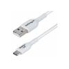 StarTech 2m (6.6ft) White USB-A to USB-C Charging Cable / Cord, M / M - USB-Kabel - USB (M) zu USB-C (M) - USB 2.0 - 3 A - 2 m - halogenfrei, passiv, laden und synchronisieren, USB Fast Charge (15W) - weiß
