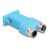 Delock - Serieller Splitter - DB-9 schraubbar zu 5 pin M12-A gewinkelt - CAN-Bus-Adapter - Blau
