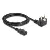 Delock - Stromkabel - power CEE 7 / 7 gewinkelt zu power IEC 60320 C13 - 250 V - 6 A - 2 m - Schwarz