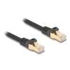 Delock RJ45 Netzwerkkabel mit Geflechtmantel Cat.6A S / FTP Stecker zu Stecker 0,25 m schwarz