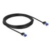 Delock - Patch-Kabel - RJ-45 (M) zu RJ-45 (M) - 3 m - 4.5 mm - S / FTP - CAT 6a - halogenfrei, ohne Haken - Schwarz