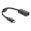 Delock - Adapterkabel - USB-C männlich zu HDMI männlich - 15 cm - Schwarz - 8K60Hz (7680 x 4320) Unterstützung, DP Alt-Modus Unterstützung, HDR10-Unterstützung