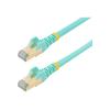 StarTech.com 7,5m CAT6a Kabel - Türkis - Patchkabel - STP- Snagless-RJ45 - Patch-Kabel - RJ-45 (M) zu RJ-45 (M) - 7.5 m - STP - CAT 6a - geformt, ohne Haken - Aquamarin
