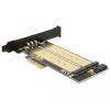 PCIe x4 > 1 x M.2 Key B 1 x M.2 Key M Low Profile Form Faktor Delock