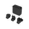Targus - Netzteil - GaN - 100 watt - PD - 4 Ausgabeanschlussstellen (2 x USB-C, 2 x 9-polige USB Typ A) - Schwarz