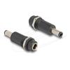 Delock - Netzteil - Gleichstromstecker 5,5 x 2,5 mm (M) zu Gleichstromstecker 5,5 x 2,1 mm (W) mit Gewinde - Schwarz