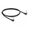 Delock - Netzwerkkabel - RJ-45 (M) nach unten abgewinkelt zu RJ-45 (M) nach unten abgewinkelt - 1 m - 4.5 mm - S / FTP - CAT 6a - halogenfrei, geformt - Schwarz