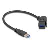 Delock - USB-Verlängerungskabel - USB (M) zu USB (W) gewinkelt, panelmontierbar - USB 3.0 - 0.8 A - 30 cm - up to 5 Gbps data transfer rate - Schwarz