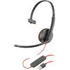 Poly Blackwire 3210 - Blackwire 3200 Series - Headset - On-Ear - kabelgebunden - USB-A - Schwarz - Skype-zertifiziert, Avaya Certified, Cisco Jabber Certified