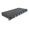 Delock - Glasfaserkabelkiste - OS2, komplett montiert - Vorderseite - Rack montierbar - LC Duplex x 6 - Schwarz - 1U - 48.3 cm (19")