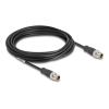 Delock - Netzwerkkabel - 8-polig M12 (M) zu 8-polig M12 (M) - 5 m - 6 mm - S / FTP - CAT 5e - X-kodiert - Schwarz