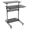 Eaton Tripp Lite Series Rolling Desk TV / Monitor Cart - Height Adjustable - Stehpult - mobil - rechteckig - Schwarz - Schwarz Basis