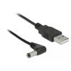 Delock USB Stromkabel zu DC 5,5 x 2,5 mm Stecker 90° 1,5 m Delock