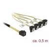 Delock Kabel Mini SAS HD SFF-8643 > 4 x SATA 7 Pin gewinkelt 0,5 m