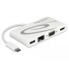 USB Type-C 3.1 Dockingstation HDMI 4K 30 Hz + VGA + LAN + USB PD Delock