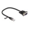 Delock - Serielles RS-232-Kabel - RJ-45 (M) zu DB-9 (M) - 30 cm - 4.5 mm - geformt, Daumenschrauben - Schwarz