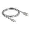 Delock - USB-Kabel - USB (M) zu USB-C (M) - USB 2.0 - 20 V - 3 A - 1 m - USB Power Delivery (60W), Power Delivery 3.0 Unterstützung, mit Metallschuh - Silber