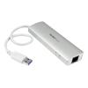 Startech 3 Port mobiler USB 3.0 Hub plus Gigabit Ethernet - Aluminium USB Hub mit Gigabit Ethernet Adapter - Hub - 3 x SuperSpeed USB 3.0 + 1 x 10 / 100 / 1000