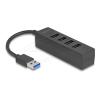 Delock USB Hub 4 Port USB 5 Gbps mit 4 x USB Typ-A Buchse schwarz