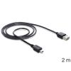 Delock Kabel EASY-USB 2.0 Typ-A Stecker > USB 2.0 Typ Mini-B Stecker 2 m schwarz