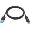 VISION Professional installationstaugliches Kabel USB-C zu USB-A - 30 JAHRE GARANTIE - Bandbreite 5 Gbit / s - unterstützt 3-A-Ladestrom - USB-C 3.1 (M) zu USB-A 3.0 (M) - Außendurchmesser 4,0 mm - 22 + 30 AWG 1 m - Schwarz