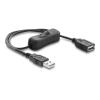 Delock - Stromkabel - USB (M) zu USB (W) - 5 V - 1.5 A - 50 cm - Ein / Aus-Schalter - Schwarz