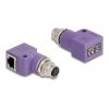 Delock - Netzwerkadapter - 4-polig M12-D (W) mit Gewinde zu RJ-45 (W) gewinkelt - STP - CAT 5e - D-kodiert - violett