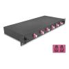 Delock - Glasfaserkabelkiste - OM4, komplett montiert - Vorderseite - Rack montierbar - LC Duplex x 6 - Schwarz - 1U - 48.3 cm (19")